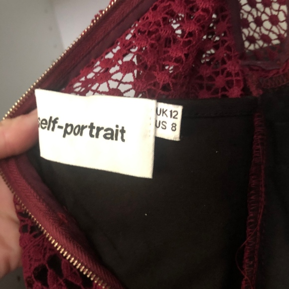 Mr Self Portrait Lace Dress Burgundy - Picture 5 of 8